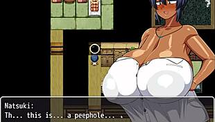 Tanned Girl Natsuki in Hentai Game Ep 5 Gets Watched