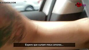 cristina almeida flashing her skirt in the market while her cuckold husband films.