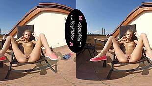 solo girl sarah kay masturbates and moans in vr