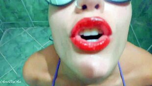 Brazilian Teen 18+ Drinks Pee In Public Toilet Deep Throat Cum Swallow
