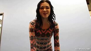 Super hot teen loves big cock with handjob and pov action