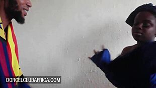 Ebony girl next door bends over for her horny neighbor's monster cock, riding hard