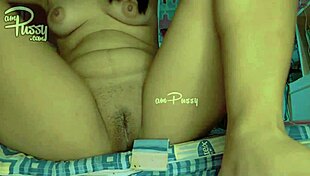 Fingers carrot vibrator in homemade asian masturbation close-up