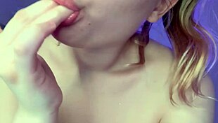 Close-up view of pussy and anal with bouncing big tits