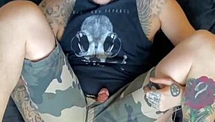 oh wow, that tattooed guy takes the dildo so hard!