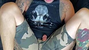 oh wow, that tattooed guy takes the dildo so hard!