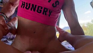 Evie Enjoys Outdoor Watermelon Threesome with Bisexual Blowjob and Assfucking