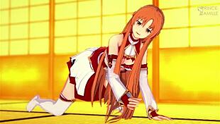 asuna joi gives jerk off instructions with pussy play and cum countdown in hentai roleplay