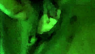 Bobbi Jo88 intensely massages her skinny ebony body with shaved pussy