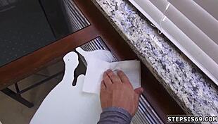 brunette teen fake tits sucking stepbros banana 🍌