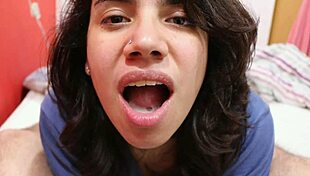 Oldie enjoys blowjob with mouthful and swallow in romantic setting