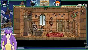 witch trainer silver part 15 unfolds sexy anime action. college teacher seduces big-titted brunette in hentai game.