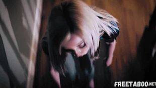 Scared teen lexi lore discovers secret and pays with deepthroat and creampie