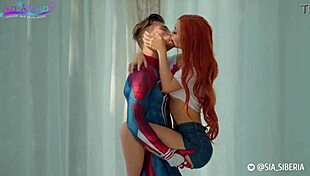 Sia Siberia Engages In Spider-Man Sex At Home With Big Tits And Monster Cock.