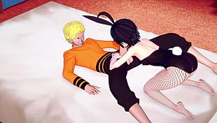 Sarada Pleasures Seventh Hokage with Oral and Fingering in Baruto's Room