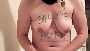 In this video, a french european slave girl performs her own masturbation session with bdsm and uro elements.