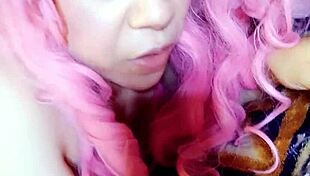 Swallowing that big cock with my big tits