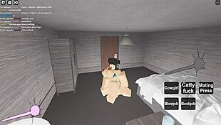 Fucking hard in a Roblox condo! So sexy!