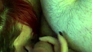 ball sucking redhead with handjob and blowjob