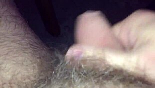 Me jerking off my hairy cock to cumshot in detailed session