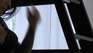 hottie with piercing in group scene