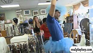 Girl Swims Topless In Monofins For Cash