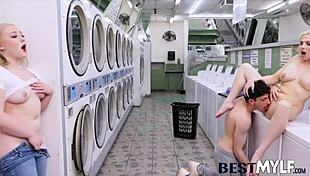 Horny Stepmother and Stepdaughter Share Young Cock in Wild Threesome