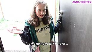 My ex-girlfriend knocks, and we have outdoor sex! 😏