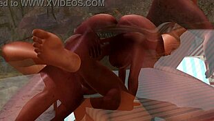 A Little Extra In The Anime Hentai Cartoon With Big Tits And Crossdressing