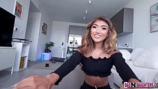 asian stepdaughter clara trinity begs for more cock in missionary.