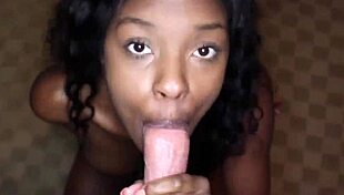 Young Ebony Teen Sucks Big Cock With Handjob In High Definition POV