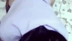 Wanna see this Asian girlfriend in black stockings getting doggystyle?