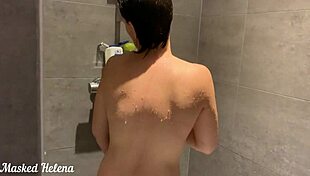 Gorgeous Amateur Wife In Shower With Man Watching