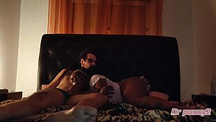 My ebony roommate invited me for a movie, but she deepthroats my big cock.