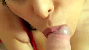 Beautiful POV Sucking Scene with Stunning Beauty in Close-Up