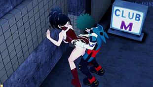 I cant believe mina ashido and momo yaoyorozu and izuku midoriya having intense sex in my hero academia hentai