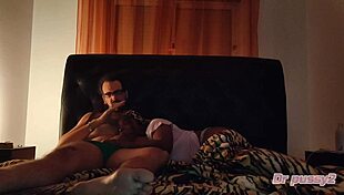 My ebony roommate invited me for a movie, but she deepthroats my big cock.