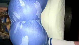 Blonde bubble butt rips clothes for big black cock