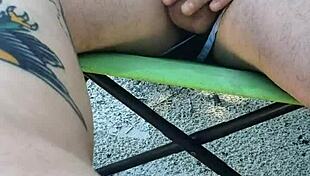 Public Beach Guy Jerks Cock and Squirts on Her Legs, Wow! 😲