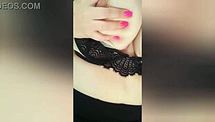 excited college student tapes her big tits at home, so horny