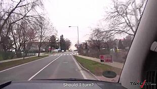 Nasty secretary lured by a handsome dude to FUCK TIGHT PUSSY in a public van. It got messy outdoors!