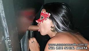 I took the novinha lara guedes to a swing party where she gave it to the escorpiao in the cabin and sucked cock at the gloryhole