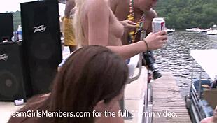 Coeds Party Naked at Lake