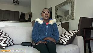 Black college babe enjoys a rough cowgirl session with her partner