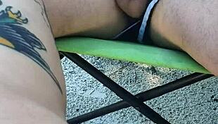 Public Beach Guy Jerks Cock and Squirts on Her Legs, Wow! 😲