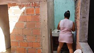 My stepsister bathes at my house and asks for help, then I fuck her big ass and fill her with cum.