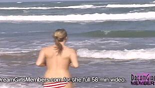 College Coeds Perform Striptease and Go Nude on Texas Beach