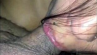 Brunette performs intense blowjob and receives cumshot in Tahiti.