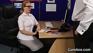 why is that flirty kitten swallowing all the cum on her face?