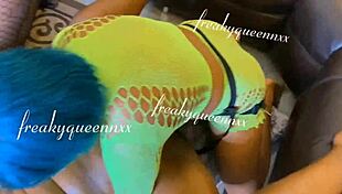 The lesbians engage in cunilingus, doggystyle, and muff diving in lingerie